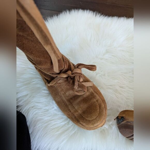 Steger Mukluks Short Brown Leather Winter Boots Women's Size US 9 Chestnut Brown - Picture 5 of 10